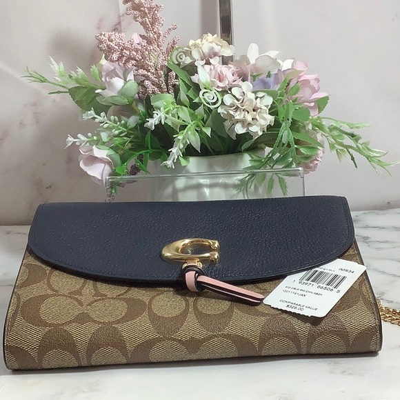 NWT Coach Khaki Midnight Signature Print Chain Crossbody - Picture 8 of 8